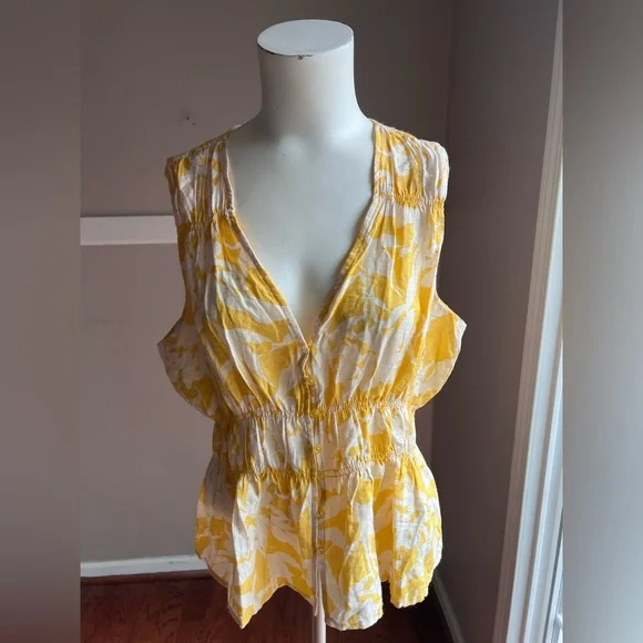 RACHEL Rachel Roy Yellow and White Floral Blouse - Picture 2 of 6